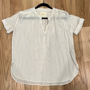 Short sleeve button sheer-ish blouse from Anthropologie (Maeve)